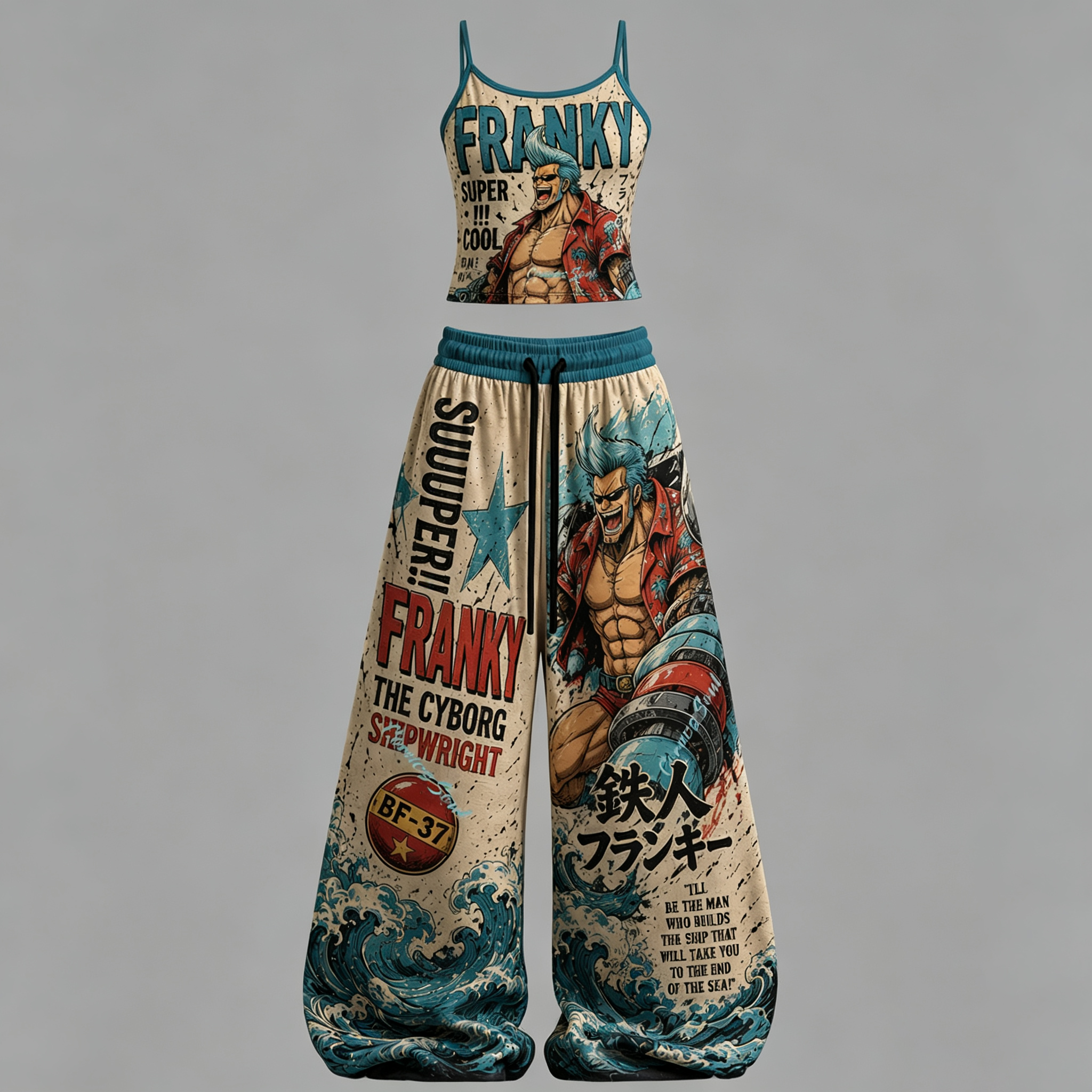 One Piece T-Shirt & Elasticated Trousers Two-Piece Set