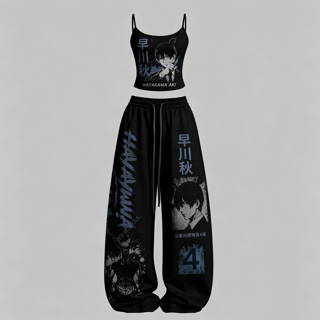 Chainsaw Man Top & Elasticated Trousers Two-Piece Set
