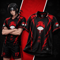 Naruto Itachi Uchiha Anime Crew Neck Football Jersey