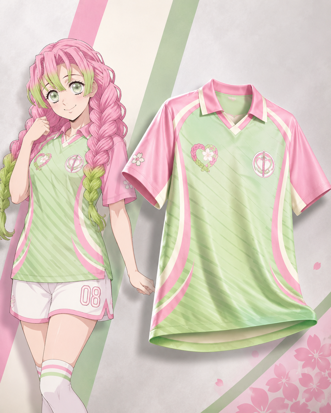 Demon Slayer Anime Crew Neck Football Jersey