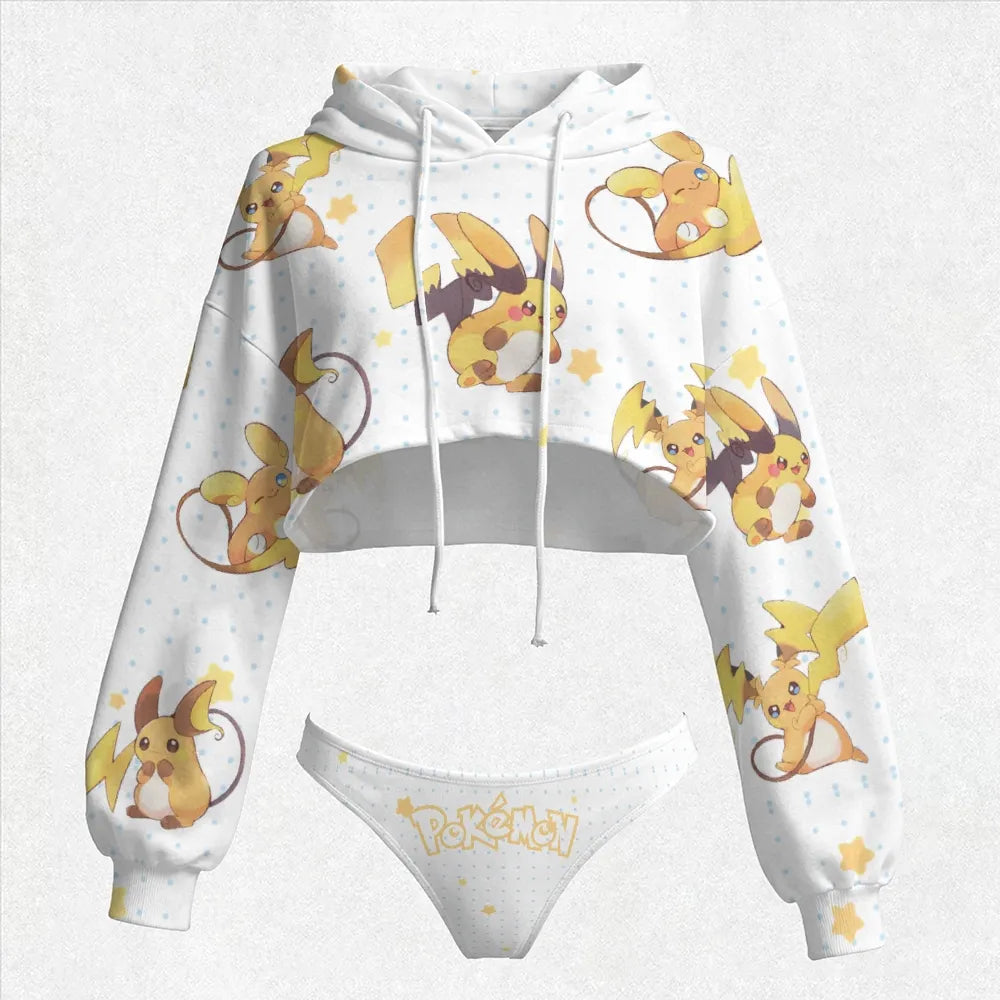 "Pokémon" Women's Cropped Hoodie & Thong Sets
