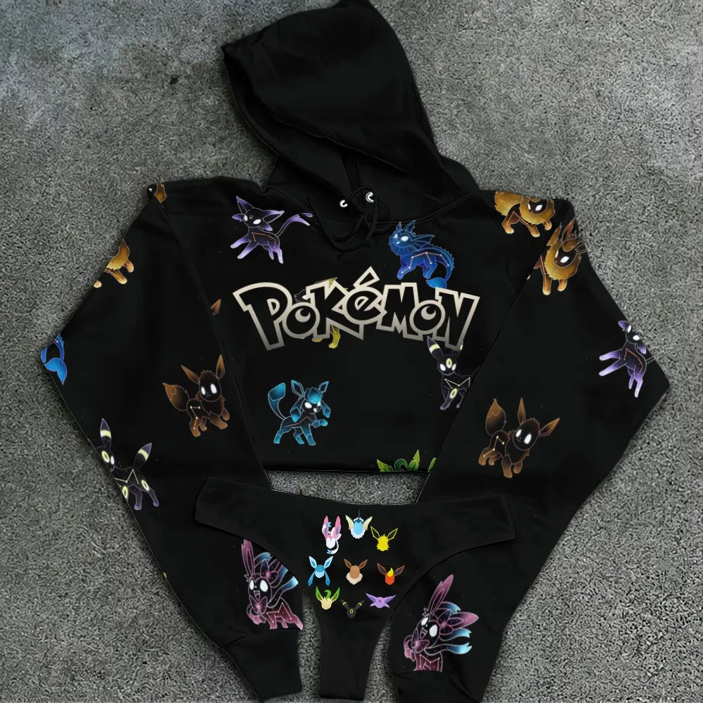 Pokémon Women's Cropped Hoodie & Thong Sets