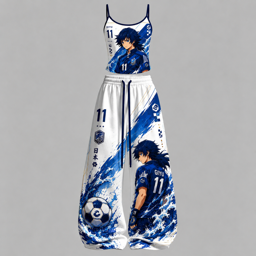 Demon Slayer Soccer Top & Elasticated Trousers Two-Piece Set