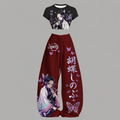 Animescollection Demon Slayer Top & Elasticated Trousers Two-Piece Set