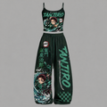 Animescollection Demon Slayer Top & Elasticated Trousers Two-Piece Set