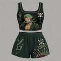 Animescollection One Piece Vest and shorts Two-Piece Set