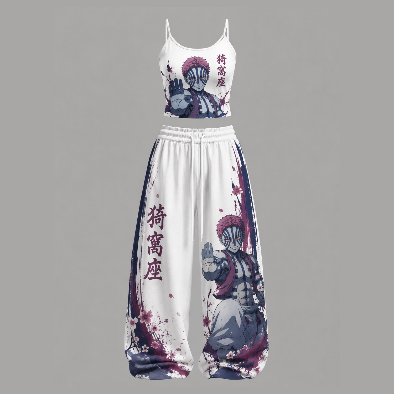 Animescollection Demon Slayer Top & Elasticated Trousers Two-Piece Set