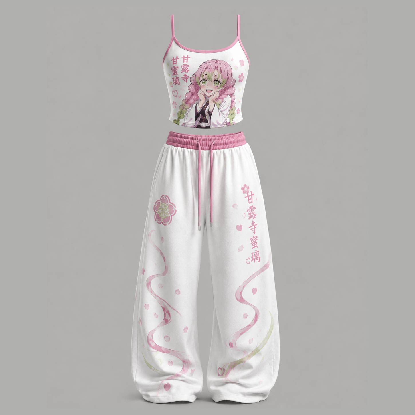 Animescollection Demon Slayer Top & Elasticated Trousers Two-Piece Set