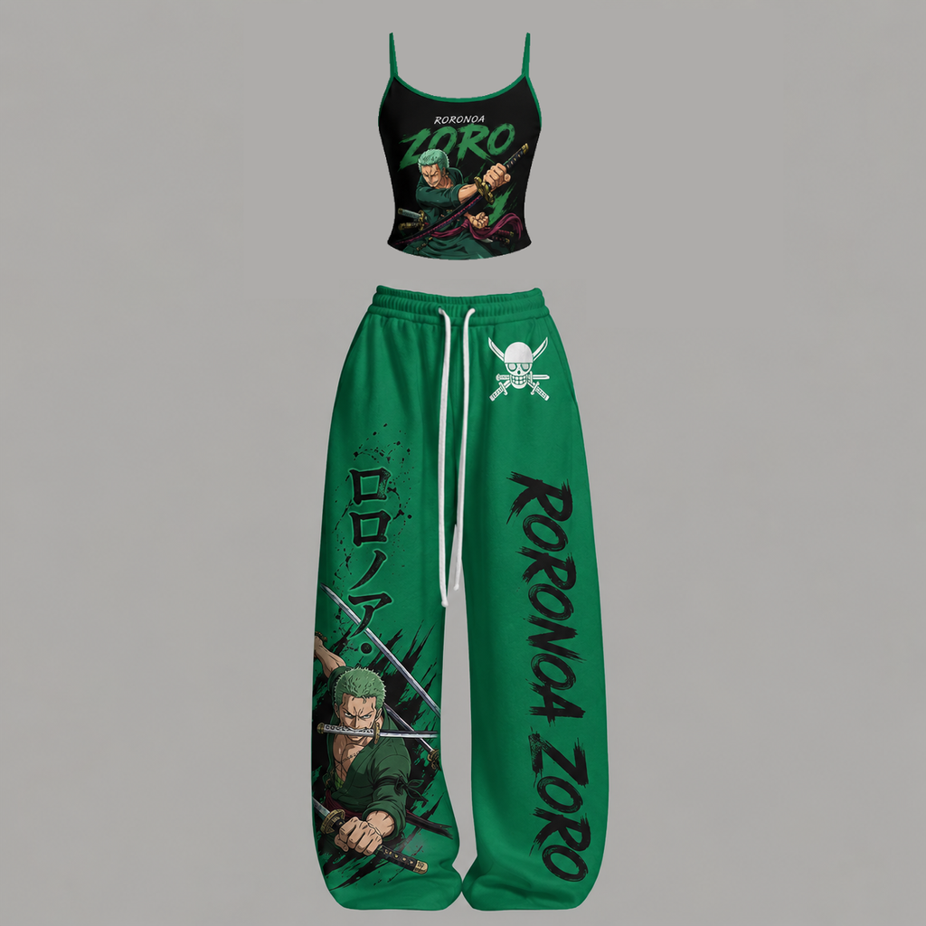 Animescollection One Piece Top & Elasticated Trousers Two-Piece Set