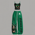Animescollection One Piece Top & Elasticated Trousers Two-Piece Set
