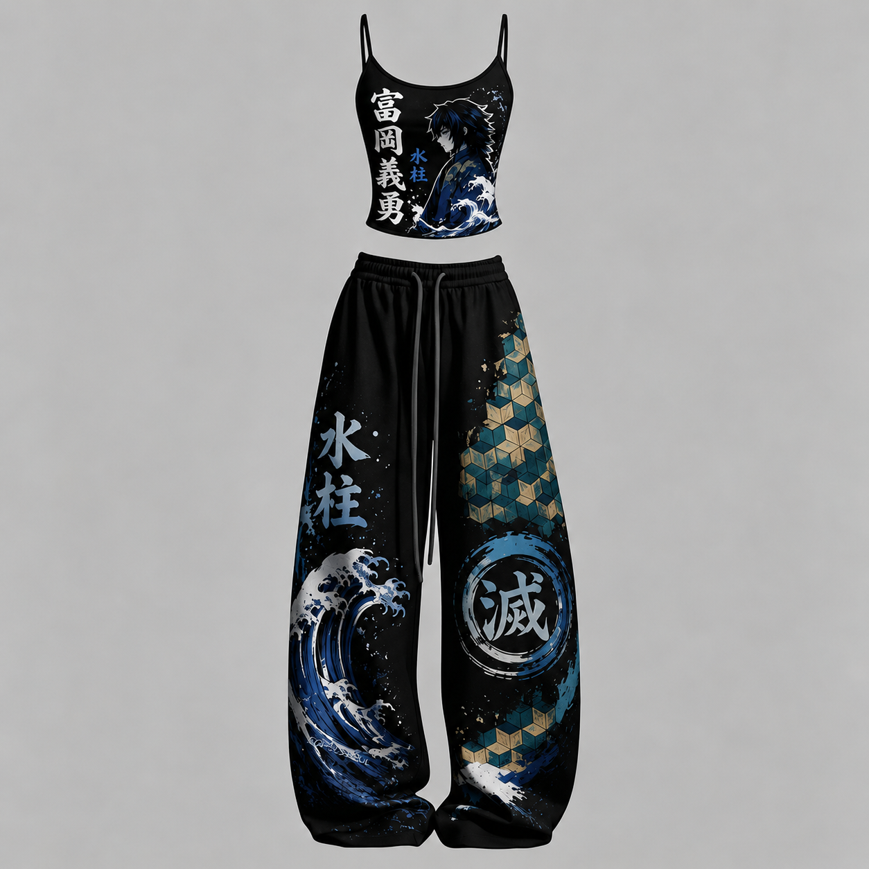 Demon Slayer Top & Elasticated Trousers Two-Piece Set