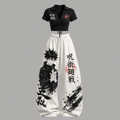 Jujutsu Kaisen Drawstring Short Sleeve Top & Long Pants Two-Piece Set