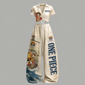 One Piece Drawstring Short Sleeve Top & Long Pants Two-Piece Set