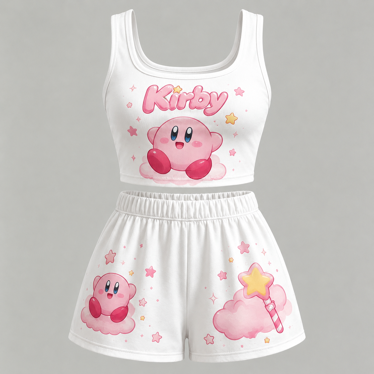 Animescollection Kirby's Dream Land Vest and shorts Two-Piece Set