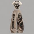 Black Clover T-Shirt & Elasticated Trousers Two-Piece Set
