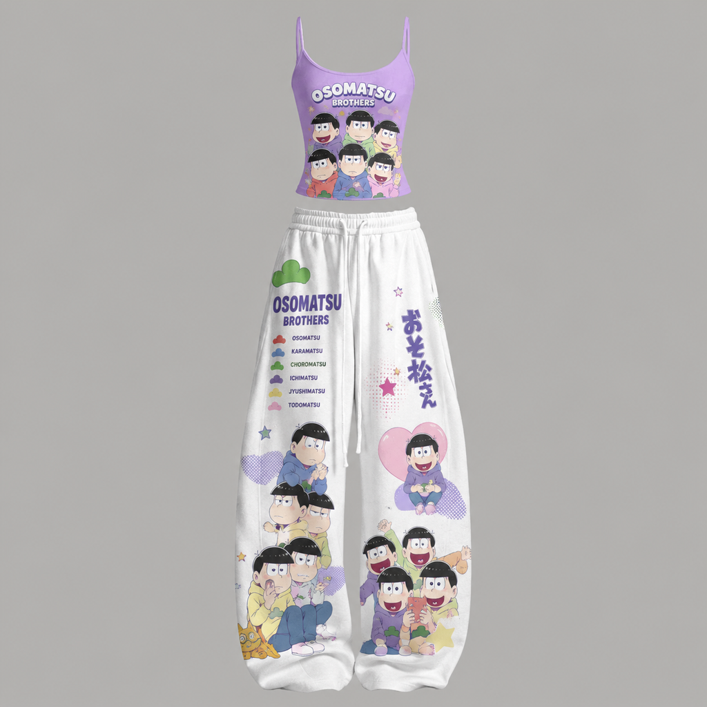 Osomatsu brothers T-Shirt & Elasticated Trousers Two-Piece Set