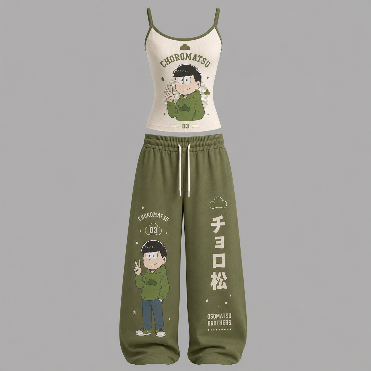 Osomatsu brothers T-Shirt & Elasticated Trousers Two-Piece Set