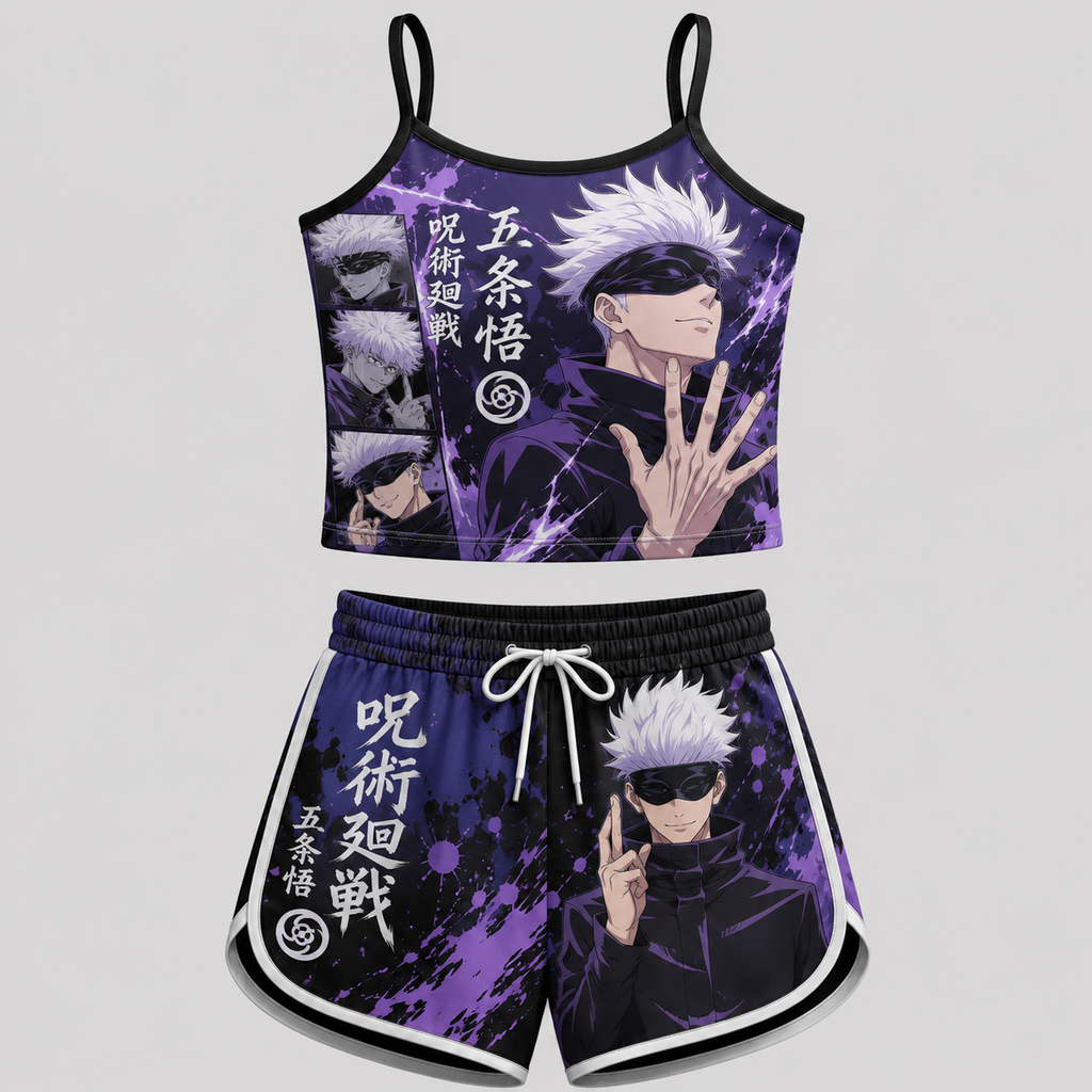 Jujutsu Kaisen Anime Shorts and Crop Top Set
