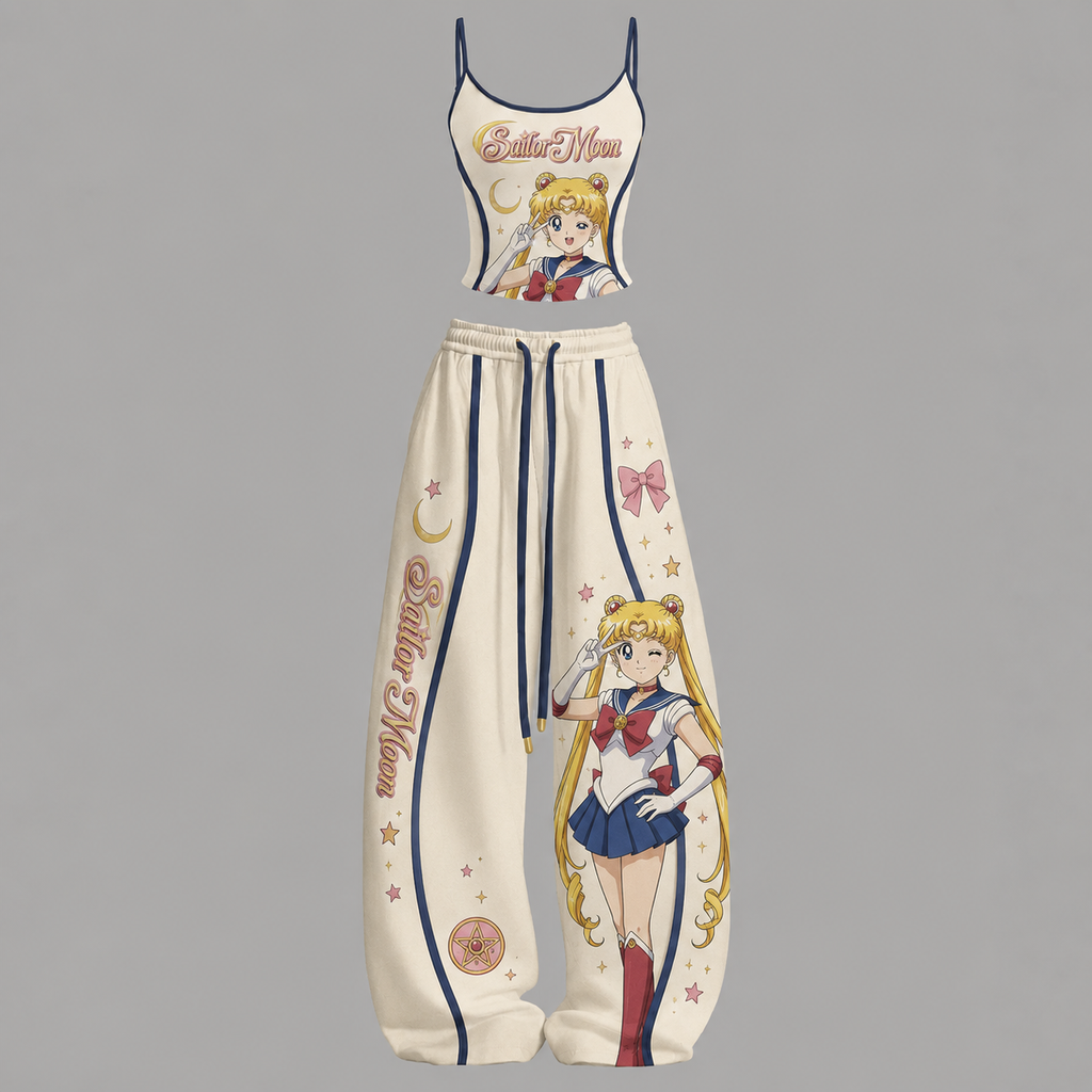 Sailor Moon Top & Elasticated Trousers Two-Piece Set