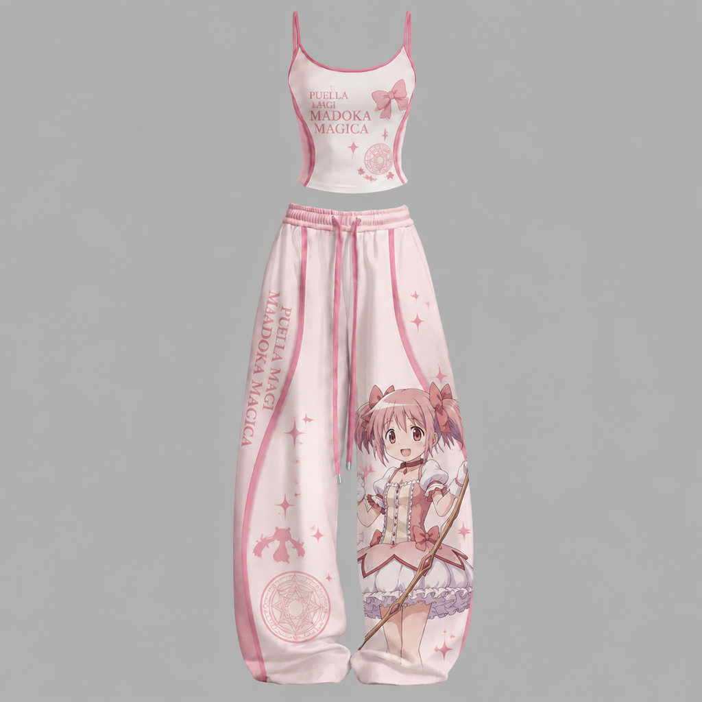 Madoka Magica Top & Elasticated Trousers Two-Piece Set
