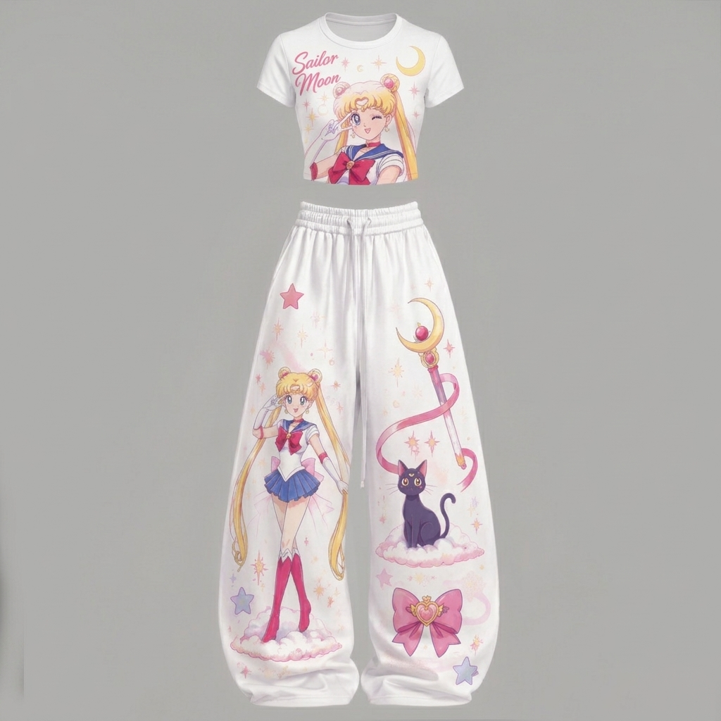 Sailor Moon T-Shirt & Elasticated Trousers Two-Piece Set