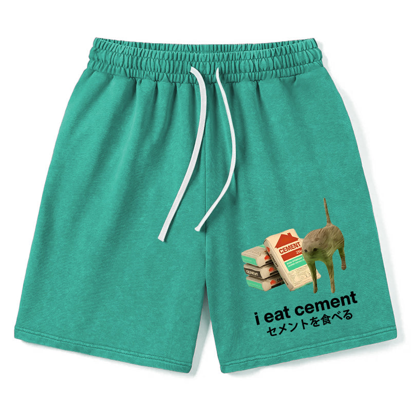 Animescollection I Eat Cement Washed Shorts