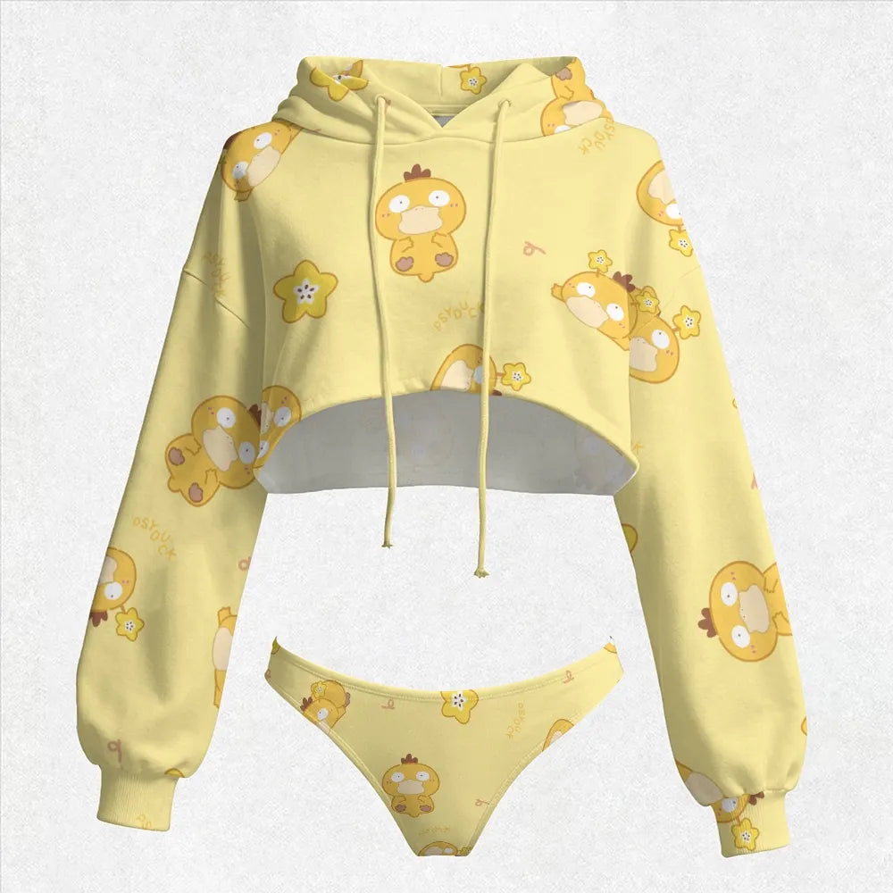 "Pokémon" Women's Cropped Hoodie & Thong Sets