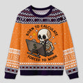 Personalized Working Skeleton Accountant Humor Ugly Sweater Office Holiday Party Gift for Accountants