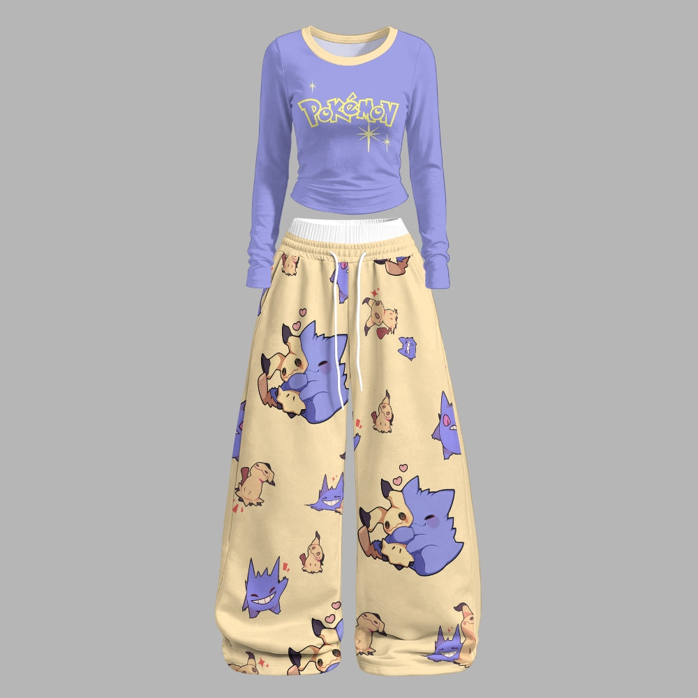 Pokémon Long-sleeved double-layer stretch pants set