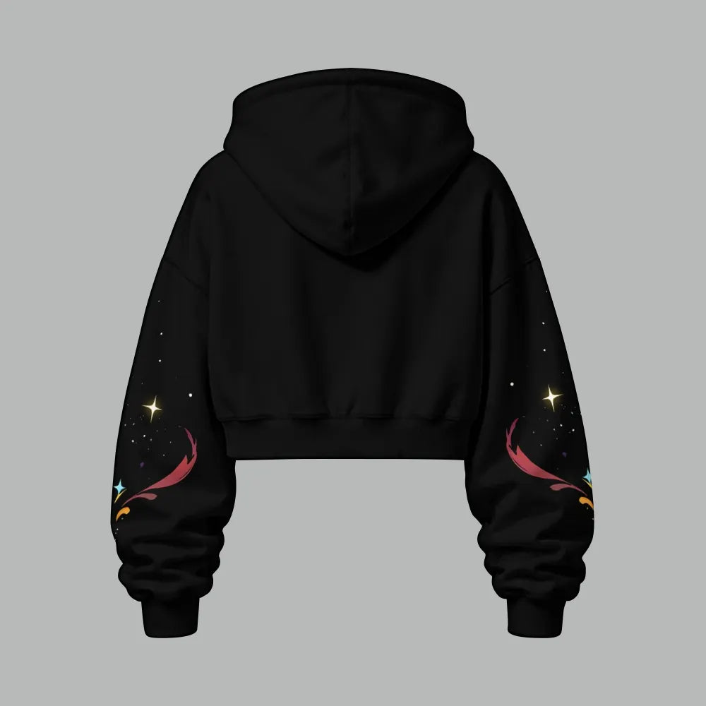 Pokémon Women's Cropped Long Sleeve Hoodie & High Waist Jogger Pants Two Piece Tracksuit Set