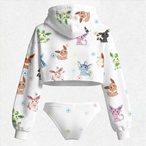 "Pokémon" Women's Cropped Hoodie & Thong Sets
