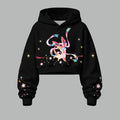 Pokémon Women's Cropped Long Sleeve Hoodie & High Waist Jogger Pants Two Piece Tracksuit Set