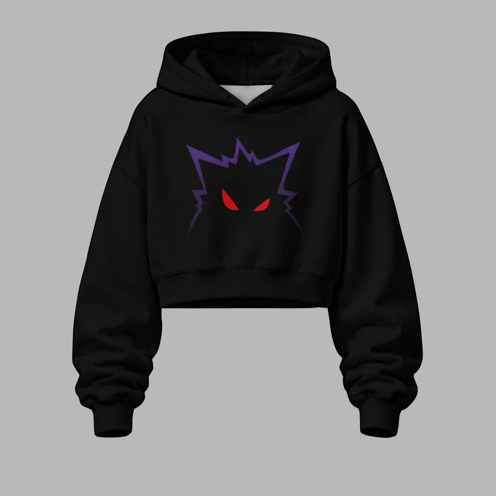 Pokémon Women's Cropped Long Sleeve Hoodie & High Waist Jogger Pants Two Piece Tracksuit Set