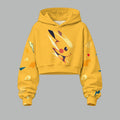 Pokémon Women's Cropped Long Sleeve Hoodie & High Waist Jogger Pants Two Piece Tracksuit Set