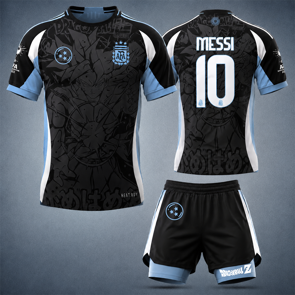 Dragon Ball Themed Men's Fitness Top and Shorts Set