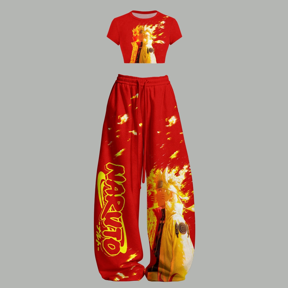NARUTO Women T-Shirt  & Elasticated Trousers Two-Piece Set
