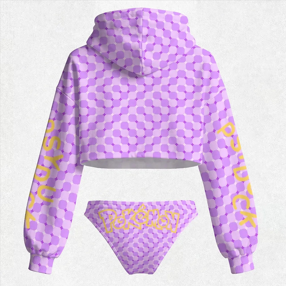"Pokémon" Women's Cropped Hoodie & Thong Sets