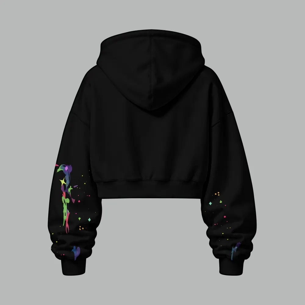 Pokémon Women's Cropped Long Sleeve Hoodie & High Waist Jogger Pants Two Piece Tracksuit Set