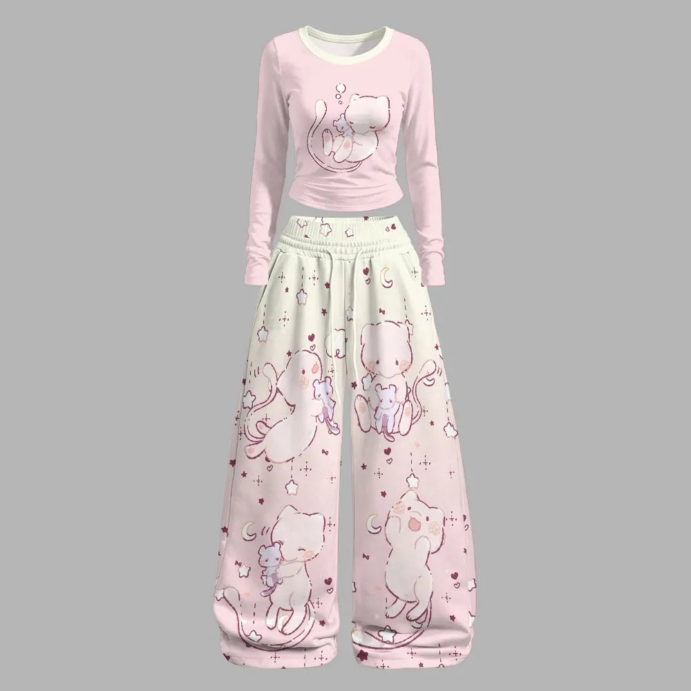 Pokémon Long-sleeved double-layer stretch pants set