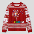 Personalized Rainbow Book Reimagined Dandelion Ugly Sweater Office Holiday Party Gift for Reading Enthusiasts