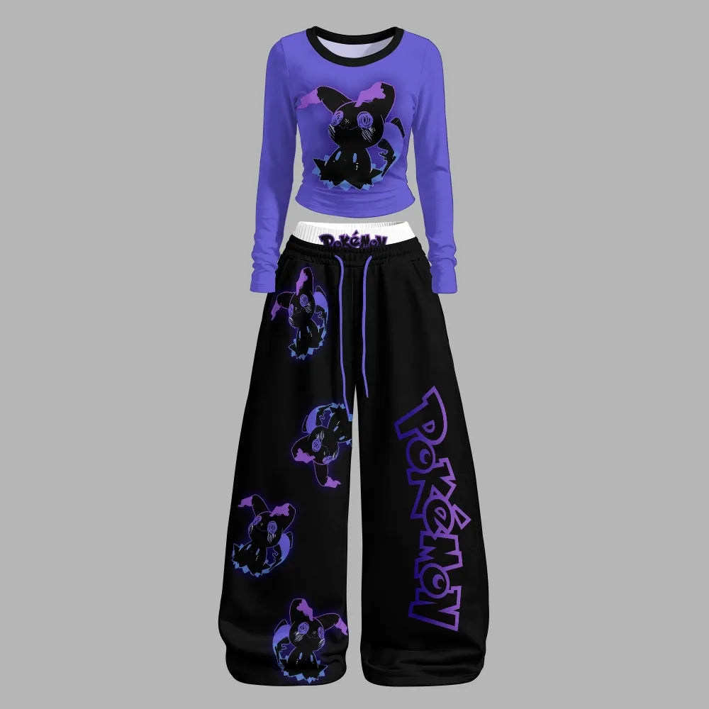 Pokémon Long-sleeved double-layer stretch pants set