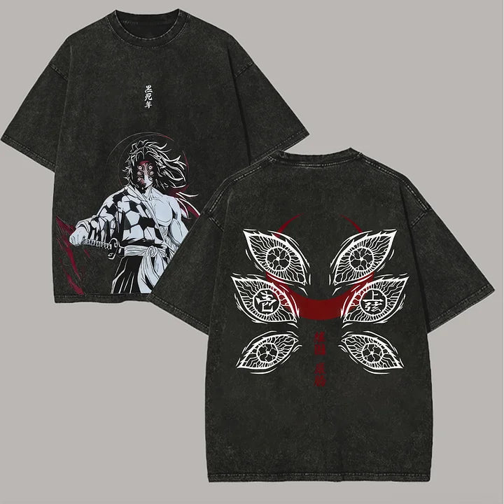 Demon Slayer Kokushibo Printed Unisex Washed T-Shirt