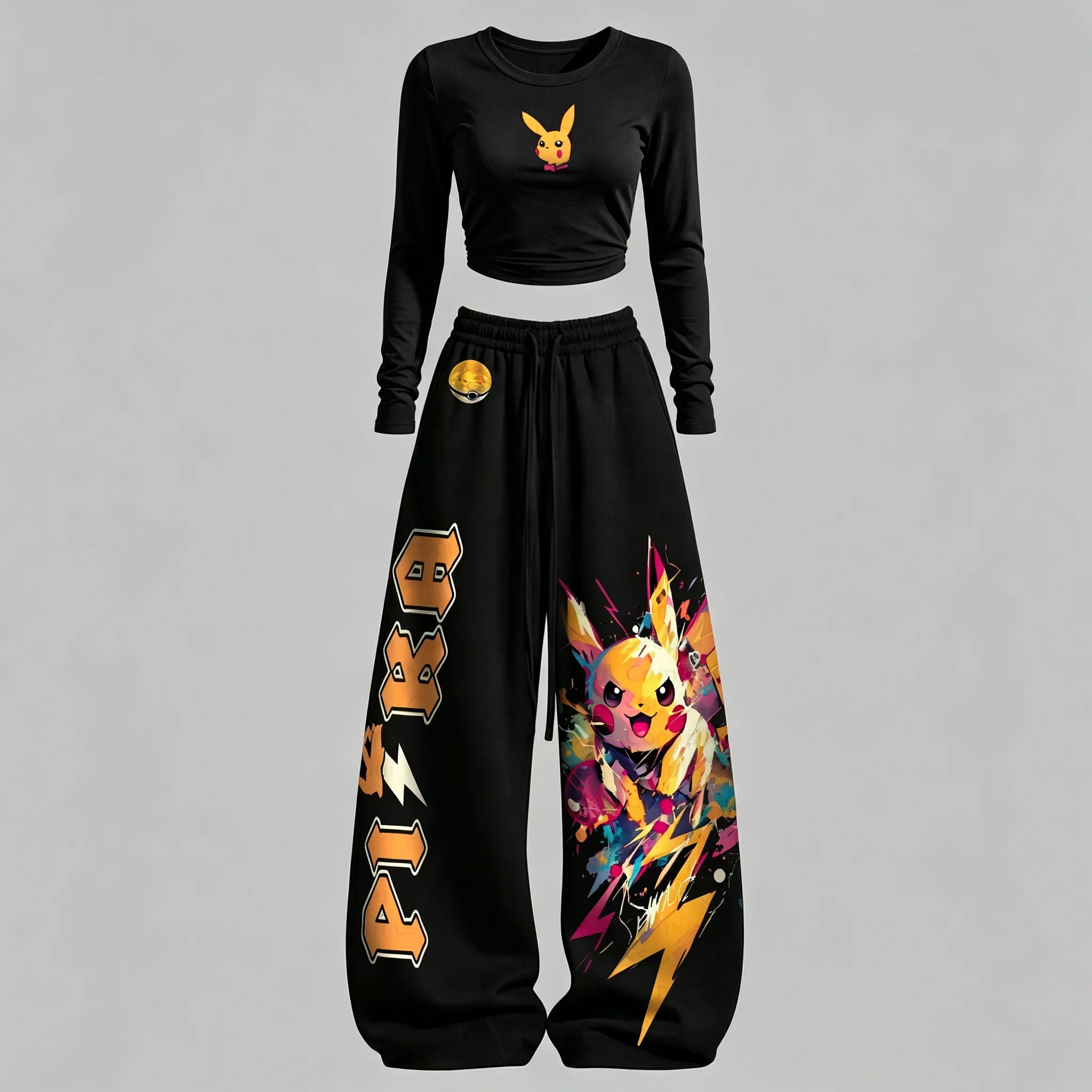 Pokémon Long-sleeved double-layer stretch pants set