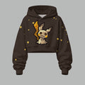 Pokémon Women's Cropped Long Sleeve Hoodie & High Waist Jogger Pants Two Piece Tracksuit Set