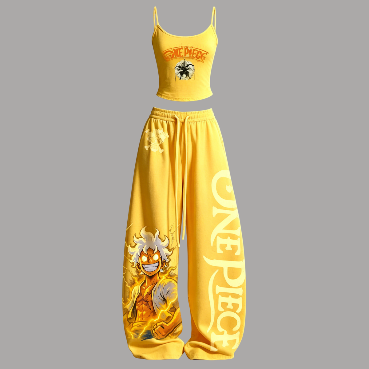 Animescollection One Piece Top & Elasticated Trousers Two-Piece Set