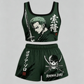 Animescollection One Piece Vest and shorts Two-Piece Set