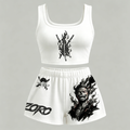 Animescollection One Piece Vest and shorts Two-Piece Set