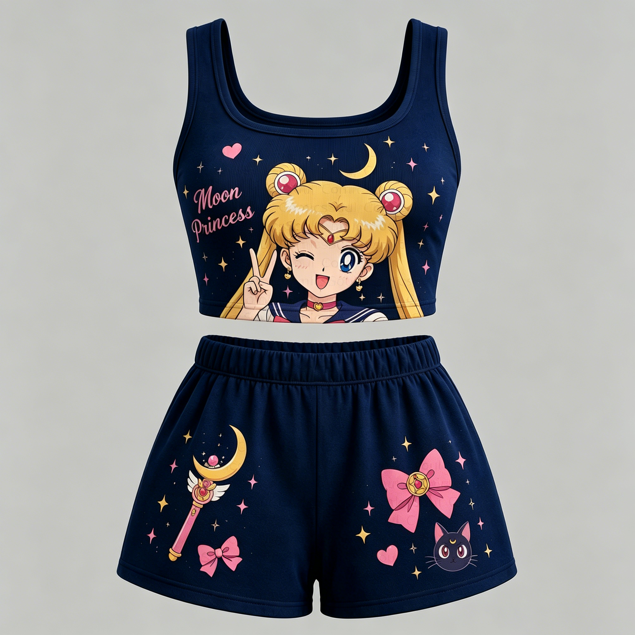 Animescollection Sailor Moon Vest and shorts Two-Piece Set