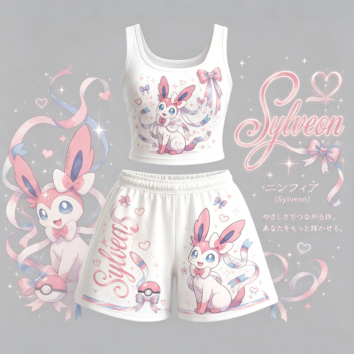 Animescollection Pokémon Vest and shorts Two-Piece Set