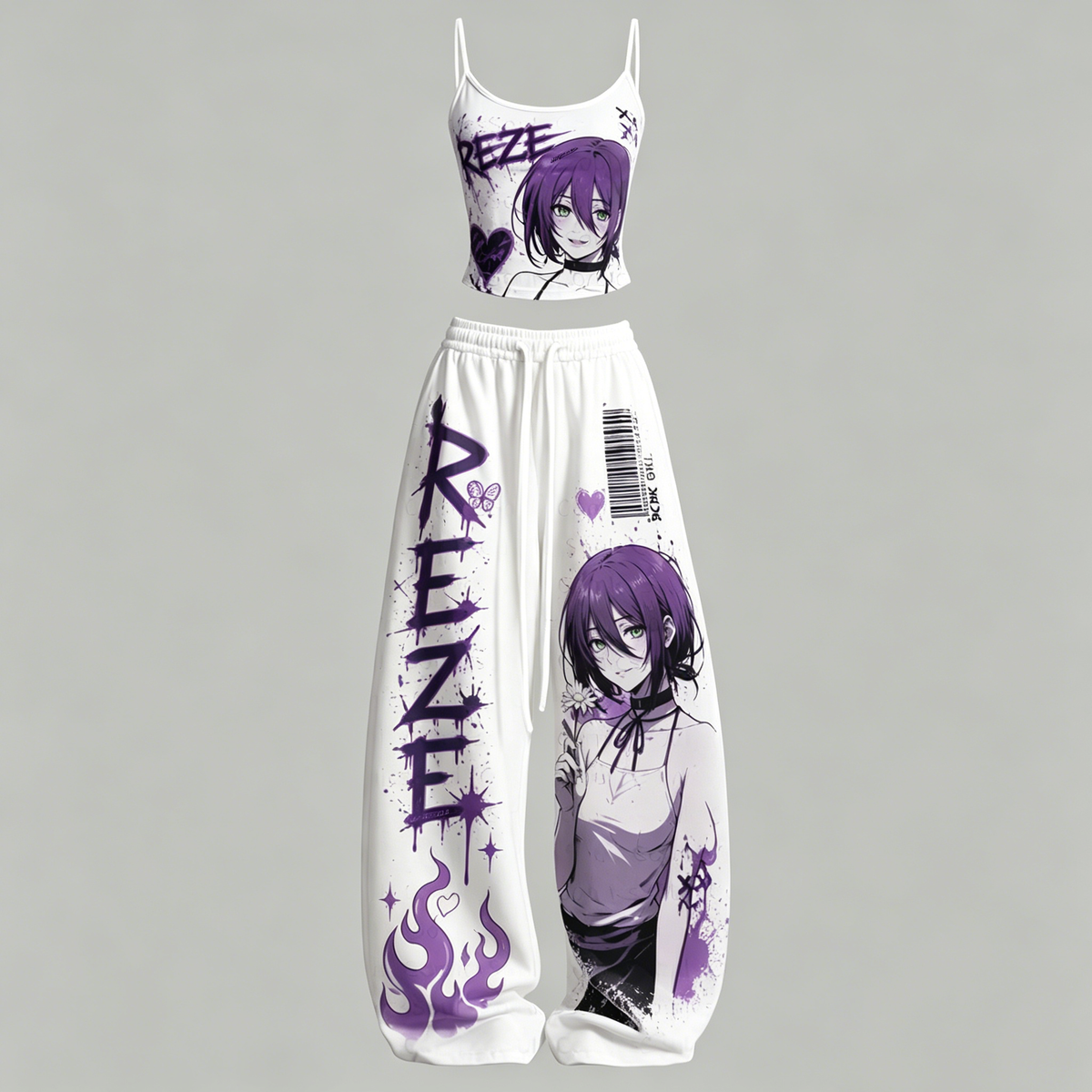 Chainsaw Man Top & Elasticated Trousers Two-Piece Set